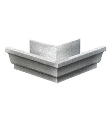 Угол желоба наружный 120х86-0.5 Оцинкованный Без цвета