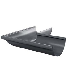 Угол желоба наружный D150-0.6 Пластизол двухсторонний RAL7024