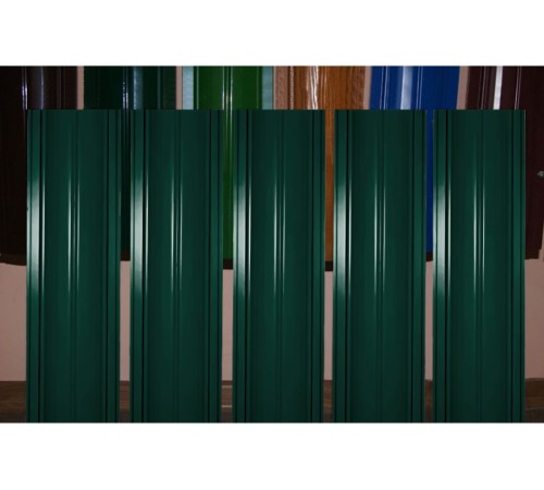 Штакетник металлический С-образный-Т-0.4, 19х126, Края завальцованные, Полиэстер RAL6005