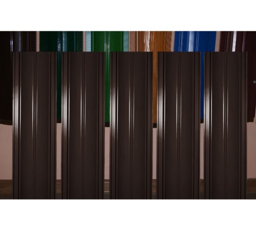 Штакетник металлический С-образный-Т-0.4, 19х126, Края завальцованные, Полиэстер RAL8017