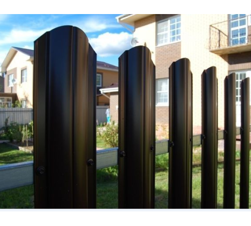 Штакетник металлический С-образный-0.4, 19х126, Края завальцованные, Полиэстер RAL8017