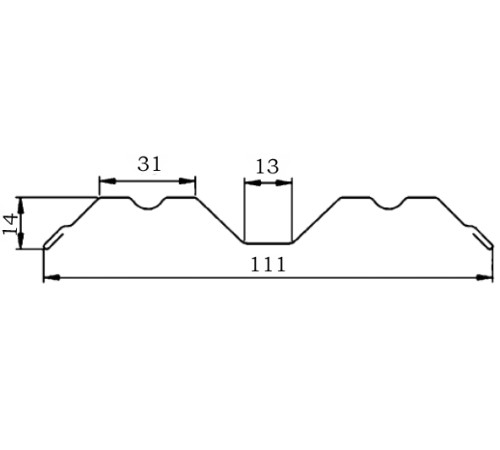 Штакетник металлический М-образный-0.5(а), 10х111, Края завальцованные, Полиэстер