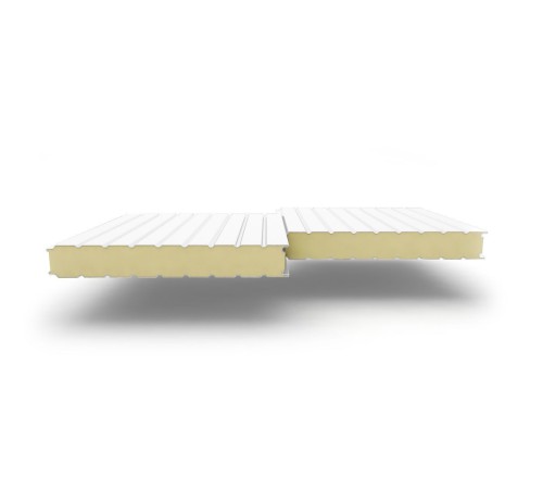 Купить сэндвич-панели стеновые с наполнителем из пенополиуретана толщиной 150 мм, Ширина-1000 мм, Полиэстер RAL9003 