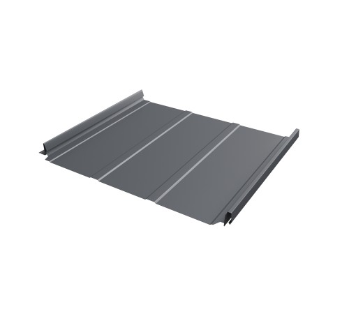 Купить кликфальц Pro Line 0,5 GreenCoat Pural Matt с пленкой на замках RR 23 темно-серый (RAL 7024 мокрый асфальт) 