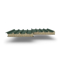 Сэндвич-панели для кровли с наполнителем минеральная вата, ГОСТ 32603-2012, толщина 200 мм, Полиэстер RAL6005