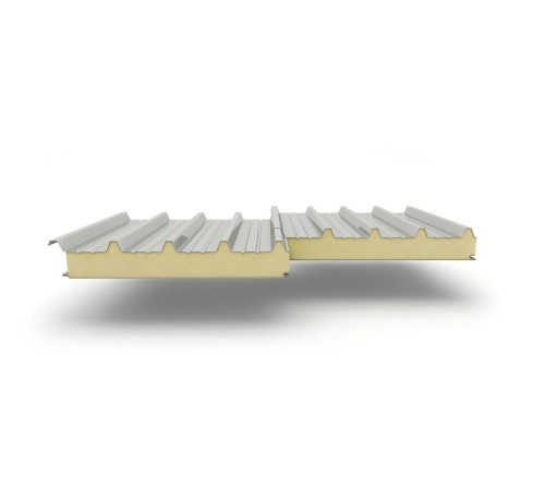 Купить сэндвич-панели для кровли с наполнителем пенополиизоцианурат, толщина 80 мм, Полиэстер RAL7035 