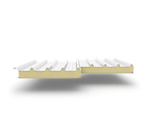 Купить сэндвич-панели для кровли с наполнителем пенополиизоцианурат, толщина 150 мм, Полиэстер RAL9003 