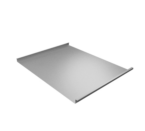 Купить фальц двойной стоячий 0,5 GreenCoat Pural Matt с пленкой на замках RR 21 светло-серый (RAL 7040 серое окно) 