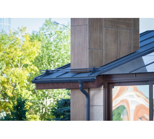 Купить фальц двойной стоячий Line 0,5 Quarzit lite с пленкой на замках RAL 7024 мокрый асфальт 