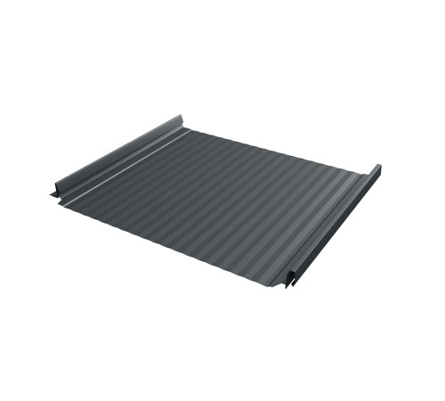 Купить кликфальц Pro Gofr 0,5 GreenСoat Pural Matt с пленкой на замках RR 2Н3 (RAL 7016 антрацитово-серый) 