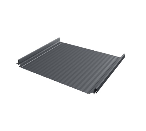 Купить кликфальц Pro Gofr 0,5 Satin Мatt с пленкой на замках RAL 7024 мокрый асфальт 