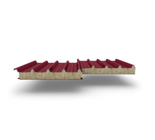 Купить сэндвич-панели для кровли с наполнителем минеральная вата, ГОСТ 32603-2012, толщина 80 мм, Полиэстер RAL3011 