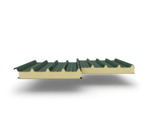 Купить сэндвич-панели для кровли с наполнителем пенополиизоцианурат, толщина 220 мм, Полиэстер RAL6005 