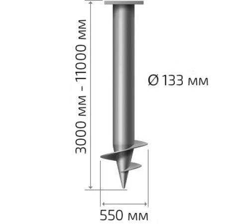 Купить винтовую сваю 159 мм длина: 10000 мм 