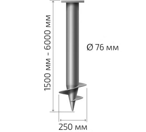 Купить винтовую сваю 76 мм длина: 3000 мм 