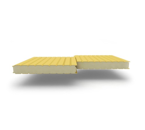 Купить сэндвич-панели стеновые с наполнителем из пенополиизоцианурата толщиной 80 мм, Ширина-1000 мм, Полиэстер RAL1018 