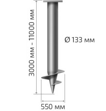Винтовая свая 159 мм длина: 11000 мм