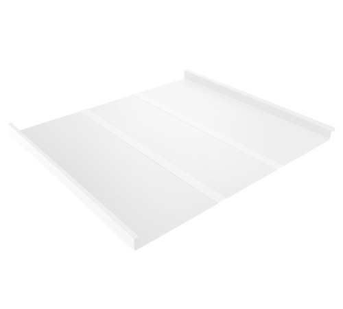 Купить фальц двойной стоячий Line 0,5 Satin с пленкой на замках RAL 9003 сигнальный белый 