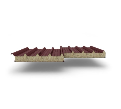 Купить сэндвич-панели для кровли с наполнителем минеральная вата, ГОСТ 32603-2012, толщина 200 мм, Полиэстер RAL3009 