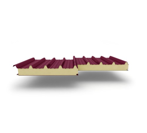 Купить сэндвич-панели для кровли с наполнителем пенополиизоцианурат, толщина 120 мм, Полиэстер RAL3005 