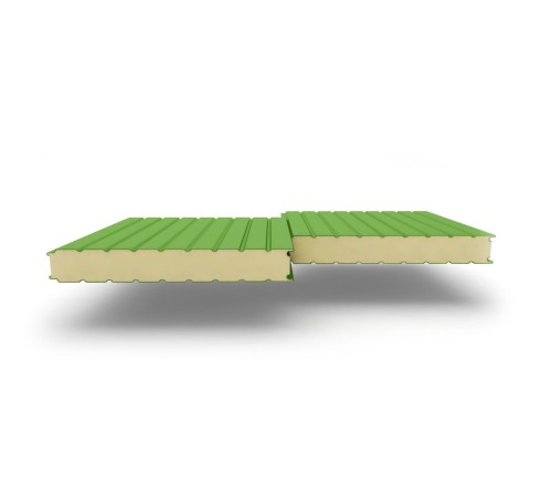 Купить сэндвич-панели стеновые с наполнителем из пенополиуретана толщиной 120 мм, Ширина-1160 мм, Полиэстер RAL6018 