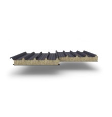 Сэндвич-панели для кровли с наполнителем минеральная вата, ТУ, толщина 100 мм, Полиэстер RAL7024