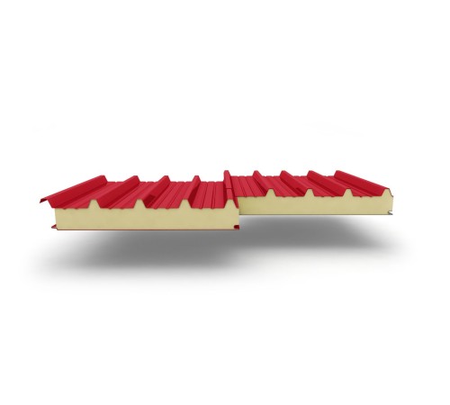 Купить сэндвич-панели для кровли с наполнителем пенополиизоцианурат, толщина 120 мм, Полиэстер RAL3020 