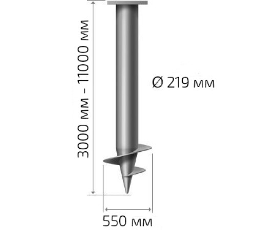 Купить винтовую сваю 219 мм длина: 3500 мм 