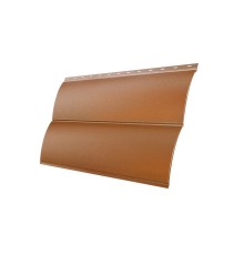 Металлический сайдинг Блок-хаус 0,5 Quarzit с пленкой Cuprum Steel