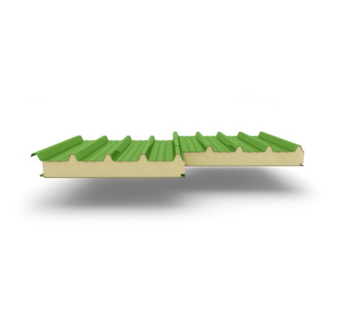 Купить сэндвич-панели для кровли с наполнителем пенополиизоцианурат, толщина 50 мм, Полиэстер RAL6018 