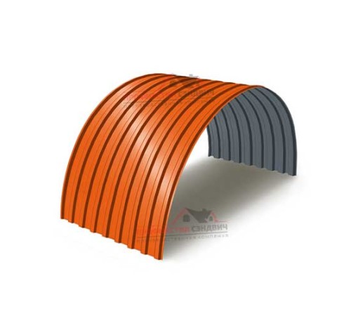 Купить профнастил МП20ПГ-0.7, Ширина-1100, Полиэстер RAL2004 