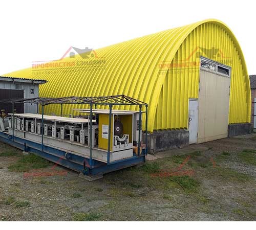 Купить профнастил H114ПГ-0.65, для бескаркассных ангаров, Полиэстер RAL 1018 