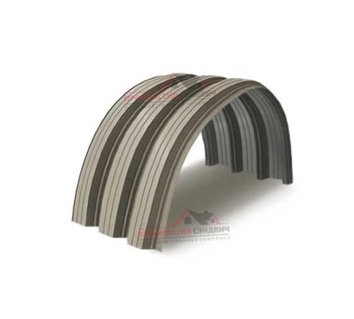 Купить профнастил H114ПГ-0.65, для бескаркассных ангаров, Полиэстер RAL 1035 