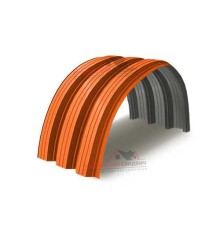 Профнастил H114ПГ-0.65, для бескаркассных ангаров, Полиэстер RAL 2004