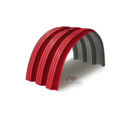 Купить профнастил H114ПГ-0.65, для бескаркассных ангаров, Полиэстер RAL 3020 