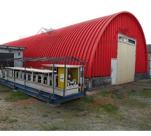 Купить профнастил H114ПГ-0.65, для бескаркассных ангаров, Полиэстер RAL 3020 