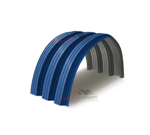 Купить профнастил H114ПГ-0.65, для бескаркассных ангаров, Полиэстер RAL 5005 