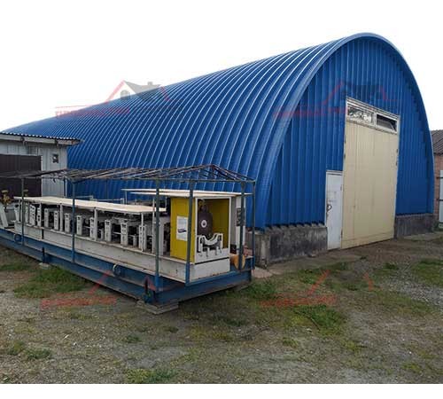 Купить профнастил H114ПГ-0.65, для бескаркассных ангаров, Полиэстер RAL 5005 