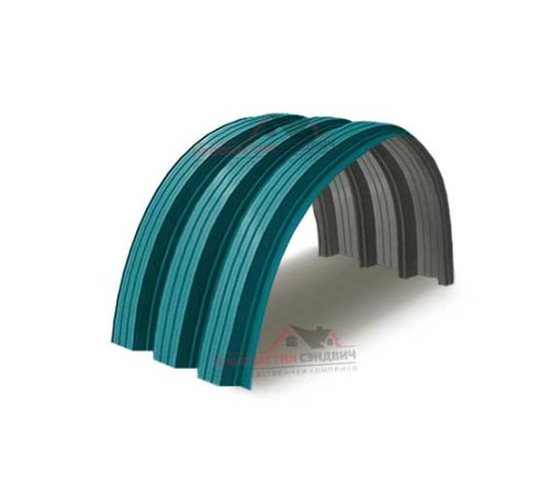 Купить профнастил H114ПГ-0.65, для бескаркассных ангаров, Полиэстер RAL 5021 