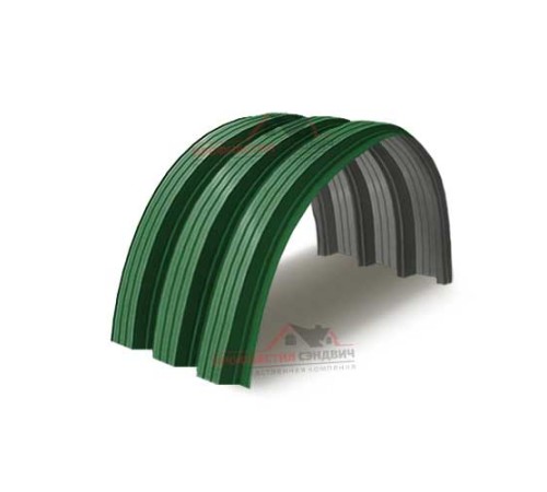 Купить профнастил H114ПГ-0.65, для бескаркассных ангаров, Полиэстер RAL 6002 