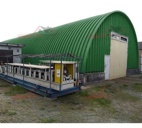 Купить профнастил H114ПГ-0.65, для бескаркассных ангаров, Полиэстер RAL 6002 