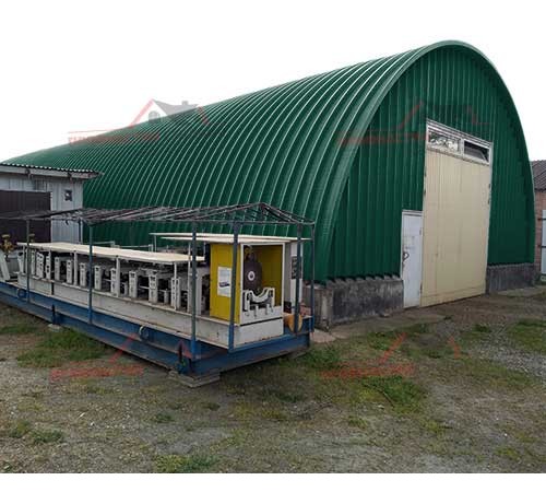 Купить профнастил H114ПГ-0.65, для бескаркассных ангаров, Полиэстер RAL 6005 