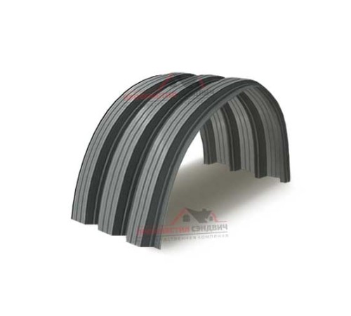 Купить профнастил H114ПГ-0.85, для бескаркассных ангаров, Полиэстер RAL 7005 