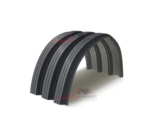 Купить профнастил H114ПГ-0.65, для бескаркассных ангаров, Полиэстер RAL 7024 