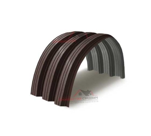 Купить профнастил H114ПГ-0.65, для бескаркассных ангаров, Полиэстер RAL 8017 