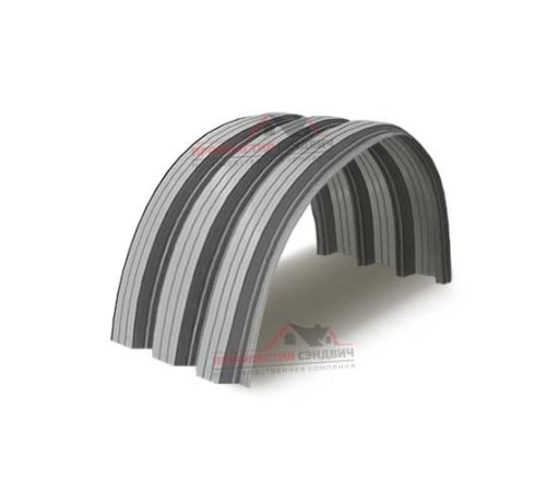 Купить профнастил H114ПГ-0.65, для бескаркассных ангаров, Полиэстер RAL 9006 