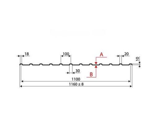 Купить профнастил С10ПГ-1150-0.45 Полиэстер RAL3003 
