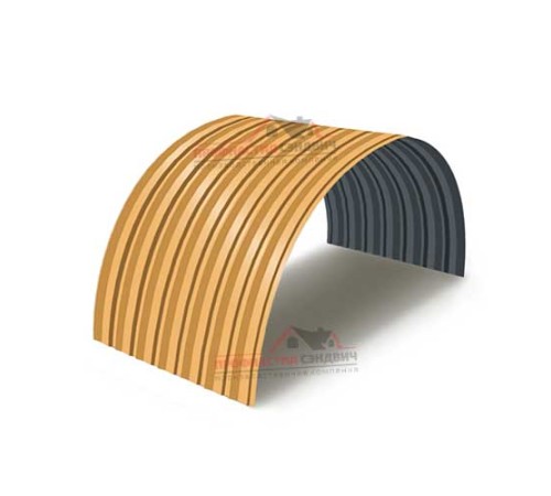 Купить профнастил С-15ПГ-1190-0.4 (с гранью) Полиэстер RAL 1034 