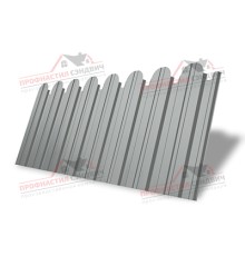 Профнастил фигурный С10 - 0,45 Окрас - А, ПЭ- с пленкой RAL 9006 бело-алюминиевый