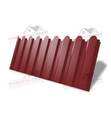 Профнастил фигурный С20 - 0,5 Окрас - А, Satin RAL 3011 коричнево-красный